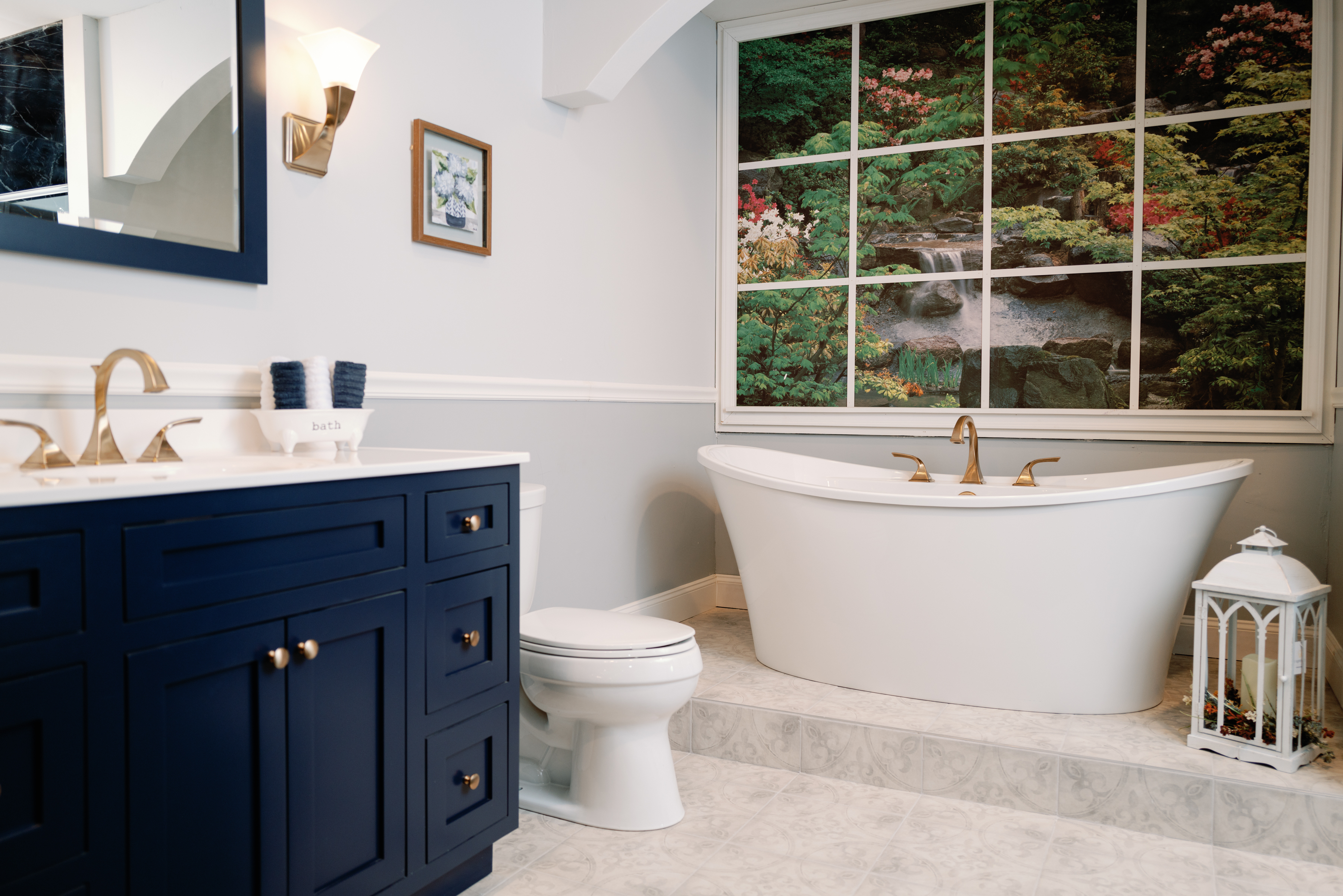 Bath and kitchen display inside the Jim Meyers Plumbing Showroom